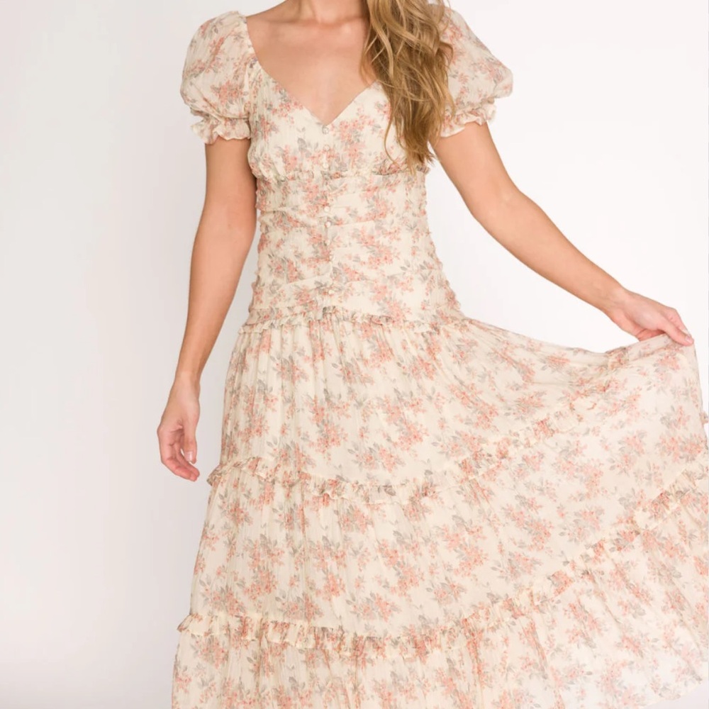 Like New Worth Collective Puff Sleeve Jenna Floral Dress